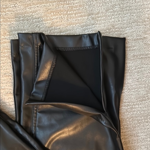 Abercrombie & Fitch Jet Black Leatherette Trousers - Picture 3 of 10